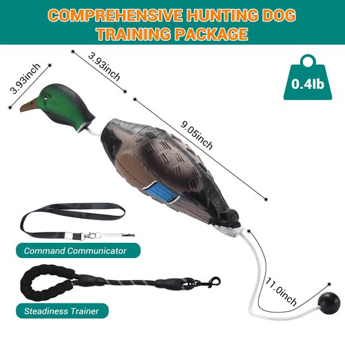 Scopaven Duck Training Dummy With Leash & Whistle - Durable Retriever Dummy for Waterfowl Retrieval, Hunting Toys and Bumpers for Dogs