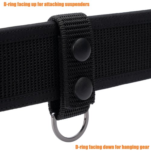 TACNEX Duty Belt Suspenders Loop Attachment with Metal Ring Nylon Tool/Utility Belt Keepers Connectors Police Harness Extenders/Adapter fit up to 2.25 inch Wide Hook Liner