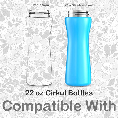 SLEILIN 22oz Cute Printed Sleeve Compatible With Cirkul Water Bottle For Plastic And Stainless Steel Bottles 22oz Neoprene Sweat-Wicking Material Insulated Cover Designed With Handles (Pink Flower)