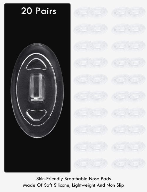 20 Pairs Replacement Nose Pads Nosepiece for Maui Jim Wiki Wiki/Mahina/Kawika/Baby Beach; Oakley WireTap/Whisker/Crosshair 2.0/Crosshair 1.0/Plaintiff Squared OO4063/Transistor OX3085 Sunglass, Clear