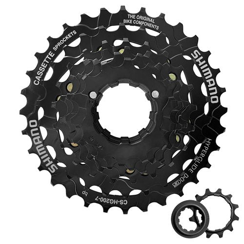 Relwears Bike Cassette 7 Speed CS-HG200 Bike Sprocket 12-32T for Mountain Bike Folding Bike, Black