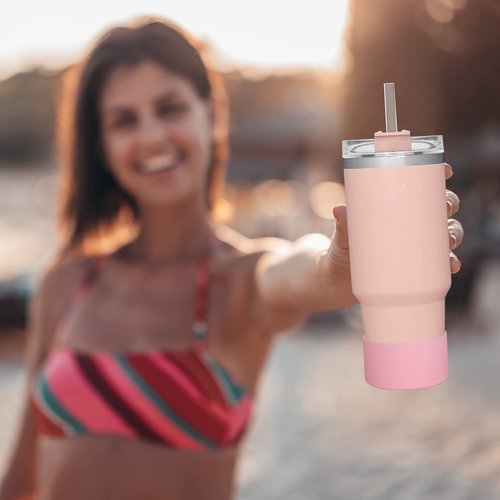 QIANHAI Silicone Boots with Straw Lip Compatible for Stanley 40oz Tumbler & IceFlow 30 20Oz Sport Water Bottle Bottom Sleeve HydroFlask 12-24oz Cup Accessories (Jungle Turtle)