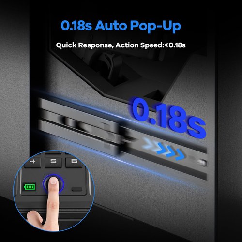 LotaTools Gun Safe, Biometric Pistol Safe Fingerprint Handgun, Mounted Single Gun Safe for Handgun with 3 Ways Quick Access, Bedside Handgun Safe for Nightstand, Bedroom, Desk, Wall, Dresser