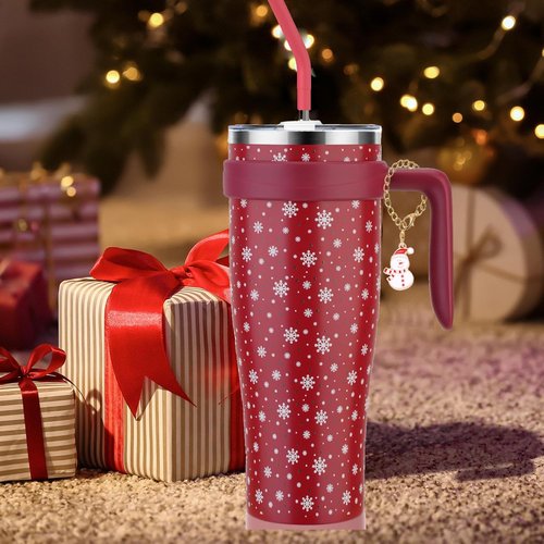 LUOTIVON 4PCS Christmas Charm Accessories for Stanley Cup, XMAS Keychain Handle Charm for Stanley Tumbler