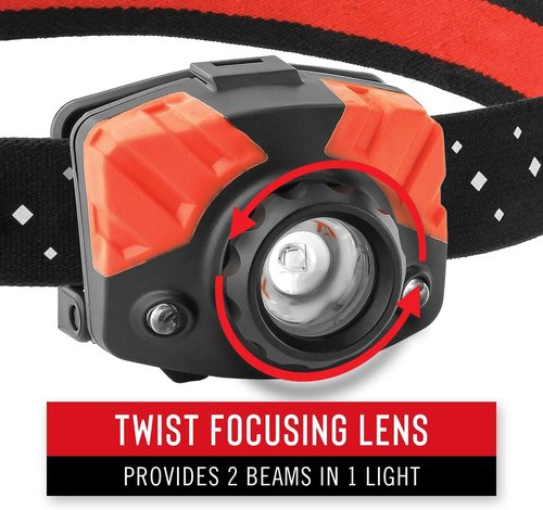 COAST® FL75R Rechargeable 530 Lumen Dual Color TWIST FOCUS™ LED Headlamp, Black