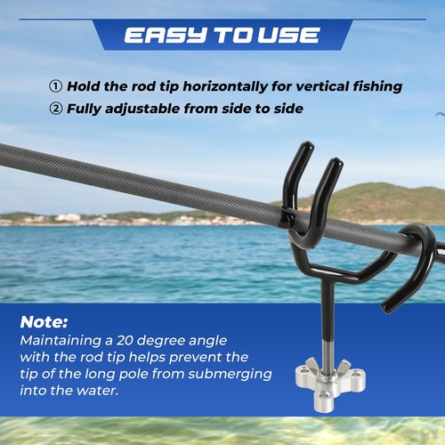 NATGAI 8 Pack 20 Degree Angle Sure Grip Steel Fishing Rod Holders, 4" Fishing Pole Holders for Boat, Ship, Yacht, PVC Dipped & Mounting Base Included, Ideal for Fishing Lovers & Professionals (8 PCS)