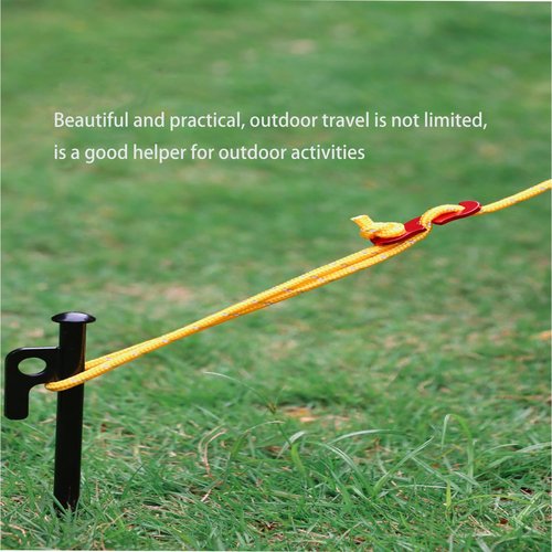 Qishing 20 Pieces Aluminum Alloy Guyline Cord Adjusters Rope Adjusters Tent Tensioners Tent Wind Rope Buckles Camping Accessories for Tent Camping Hiking Backpacking Outdoor Activity
