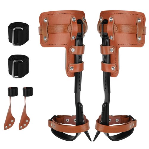 Xeoca Tree Climbing Spikes Set Tree Climbing Gear 1 Pair Alloy Steel Climbing Spurs 350lbs Load Capacity Arborist Equipment for Climbers, Fruit Picking and Lumberjack