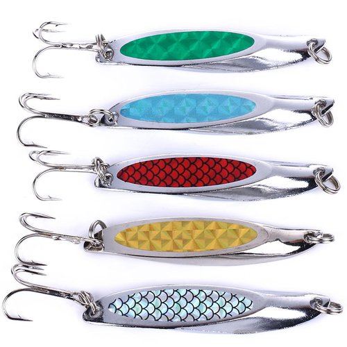 Lumista Fishing Spoons Lures for Trout Pike Walleye, Fishing Lures for Bass,Spoons Lures for Freshwater/Saltwater Fishing Lures,Fishing Spoons 5pcs with Box