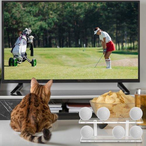 Silipull 1 Pc Golf Ball Display Rack 8 Balls Clear Acrylic Golf Case Holder Small Table Tennis Display Stand Shelf Double Layer