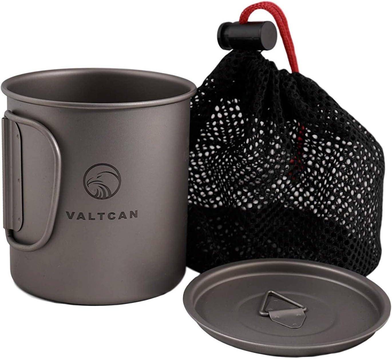 Valtcan 450ml Titanium Camping Cup with Tight Lid 15.2oz or 1.9 Cups Capacity