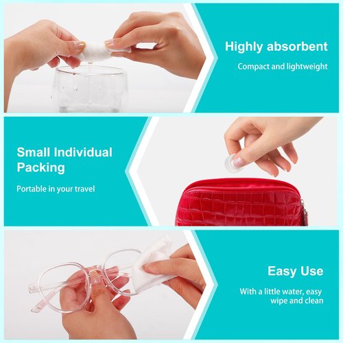 Cptoion 500 Pieces Compressed Wipes,Disposable Compressed Towels Tablets,Portable Face Towels Tablets for Travel,Camping,Hiking,Sport,Home