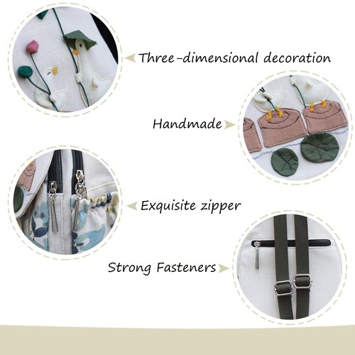 XIAOLZSL Beautiful Cute Fashion Canvas Casual Day Women Mini Backpack, Arts Handmade Solid Ducks Cute Style Backpack