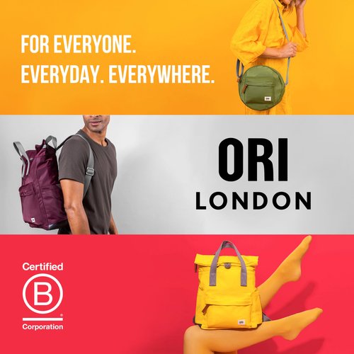 ORI LONDON Rolltop Backpack - Medium Travel Backpack with Lots of Pockets for Men & Women - The Finchley, Carbon