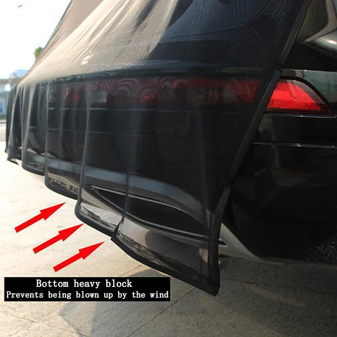 Car Camping Net Car Tailgate Net Car Tailgate Mosquito Net Rear Magnetic Mount Breathable Mesh Tent Camping Accessories for SUV UV MPV Camping