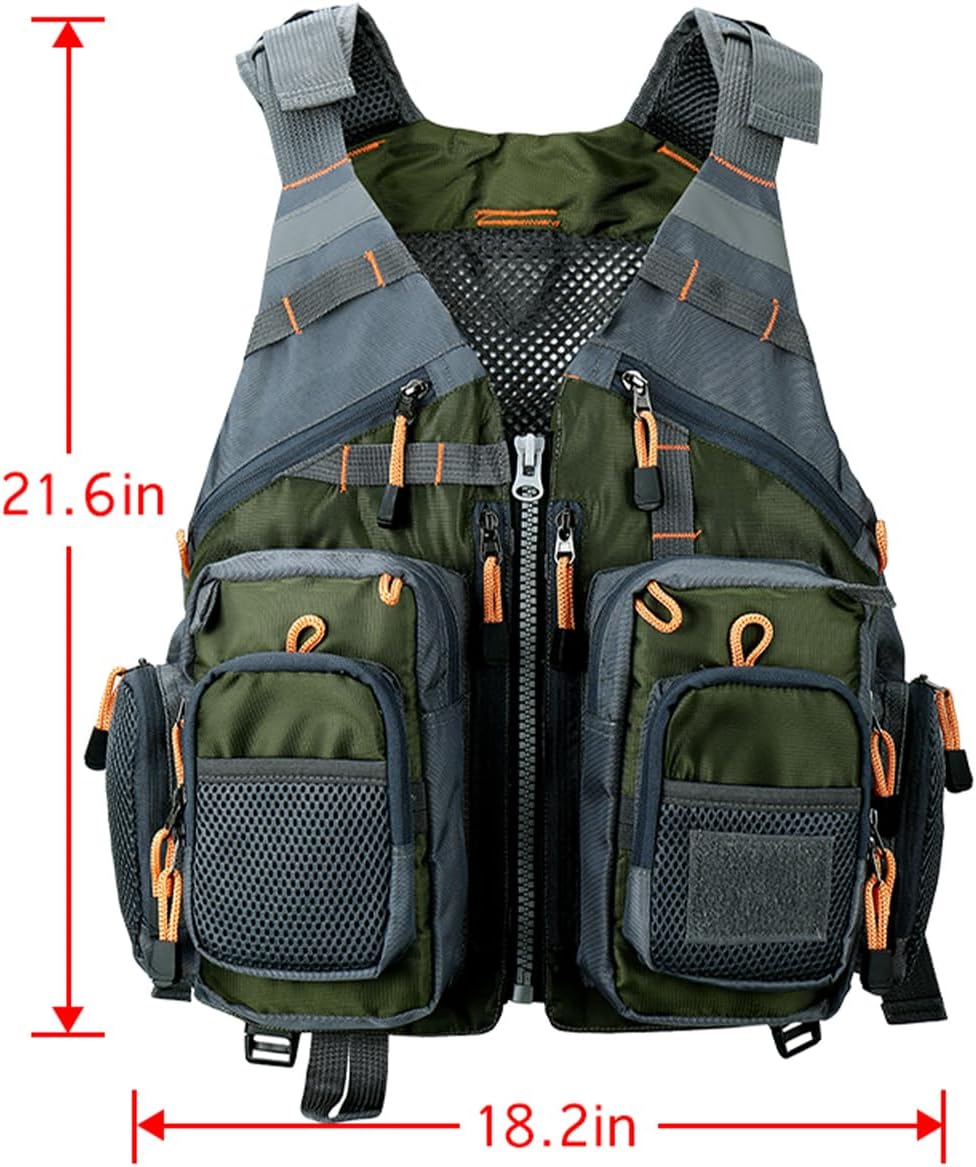 Obcursco Fly Fishing Vest for Men and Women with Breathable Mesh, Trout Fishing Gear, for Outdoors Stream Fishing