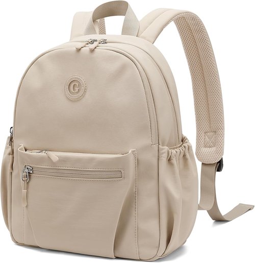 GOLF SUPAGS 10L Mini Backpack Lightweight Nylon Daypack for Women, Small City Pack, Versatile Ladies Backpack for Shopping & Travel, Apricot
