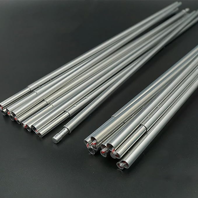 Tent Pole Replacement 11.8 ft 13 ft 14.5 ft Aluminum Tent Rod 0.3 inch Outdoor Camping Collapsible Tent Frame Repair Accessory (2 Pole, 14.5 ft)