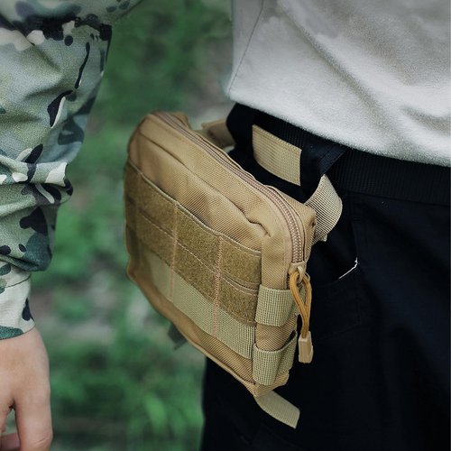 generic Molle Pouch 2PCS Tactical Admin Pouch Utility Gear Tool Belt Pouch EDC Tool Bag Service Dog Tactical Vest Pouch.(Coyote Brown)