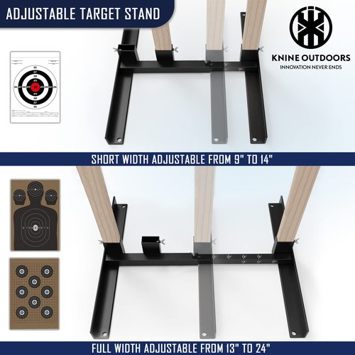 KNINE OUTDOORS 2 Pack Shooting Target Stand for Outdoors, Durable Paper Target Holder with Stable Adjustable Base for Paper Shooting Targets Cardboard Silhouette, with 23x35 inch Black Paper Target