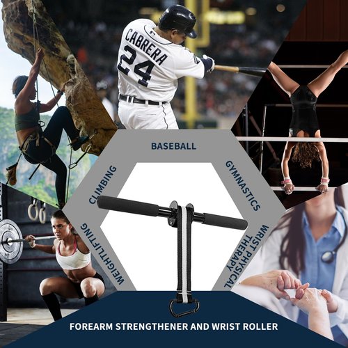 Wrist Forearm Roller Strengthener Exerciser：Forearm Blaster Forearm Roller Grip Strength Training with Anti-Slip Handles