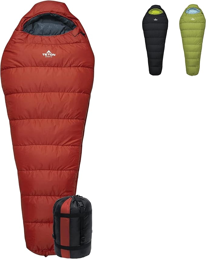 TETON Sports LEEF Ultralight Mummy Sleeping Bag Perfect for Backpacking, Hiking, and Camping; 3-4 Season Mummy Bag; Free Stuff Sack Included