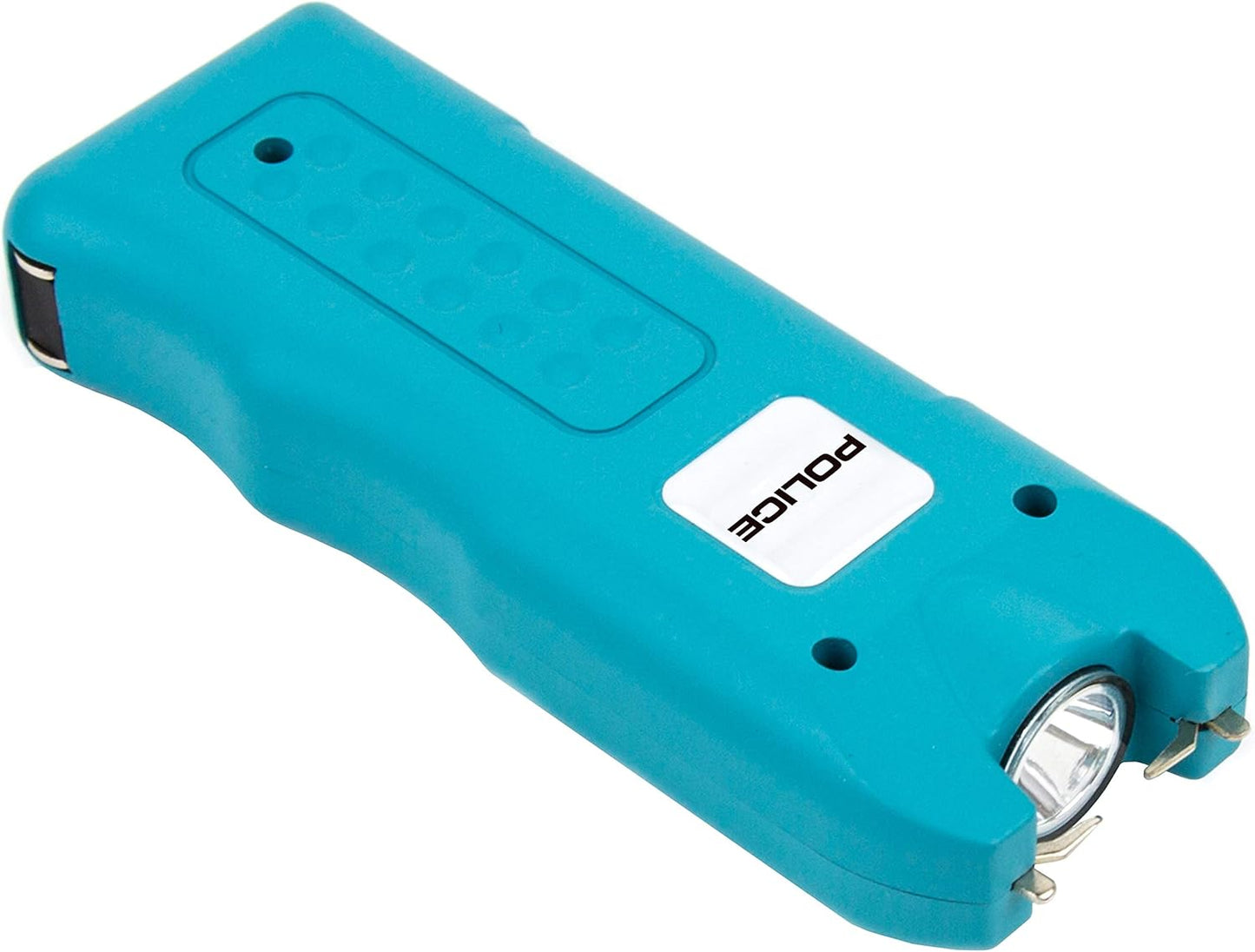 POLICE Stun Gun for Self Defense 628 – High Voltage Mini Rechargeable with LED Flashlight & Siren Alarm – Compact & Heavy Duty – Personal Security for Women & Men – Blue