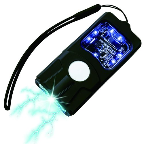 REAX Stun Gun for Self Defense for Woman Mini Stun Gun for with Flashlight Micro USB Rechargeable Power Volt Micro(Black)