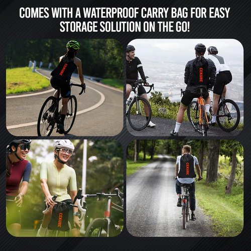 Cekure Outdoor Bike Cover Ultra WaterProof for 1-2 Bikes - Heavy Duty 210D Oxford Tear Resistant and Windproof Outdoor Storage Bicycle Cover, Stationary Bike Cover Comes with Carry Bag