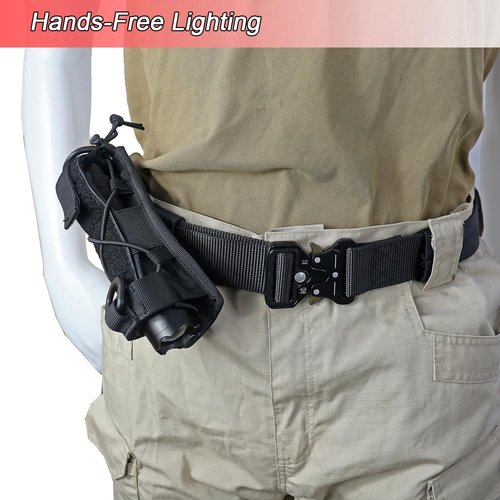 Depring Rotatable Flashlight Holster for Tactical Torch Adjustable Tool Flashlight Holder Heavy Duty Belt Pouch with Revolvable Clip