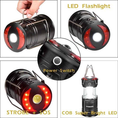 LED Lantern Mini 4 Pack, Camping Lanterns with 12 AAA Battery Operated/Portable & Collapsible, LED Camping Lantern for Kids/Hurricane/Camping/Emergency/Power Outage