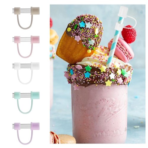 MOLOSLEEVE Straw Toppers - Silicone Dust-Proof Caps for Stanley Cup Accessories 40oz, 30oz, 20oz (Clear)