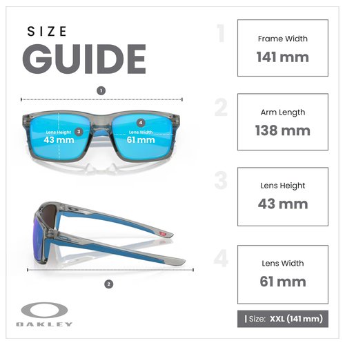 OAKLEY Mainlink OO9264 926442 61MM Grey Ink/Prizm Sapphire Rectangular Sunglasses for Men+ Bundle Accessory Leash Kit, Microfiber Pouch