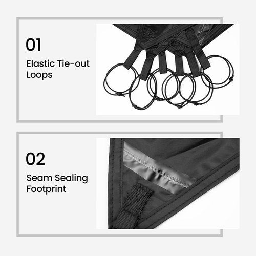 OneTigris Stella 2 Person Tent Footprint with Extra Vestibule Storage Cloth, 2 PersonTent Groundsheet 3000mm Waterproof Ratings