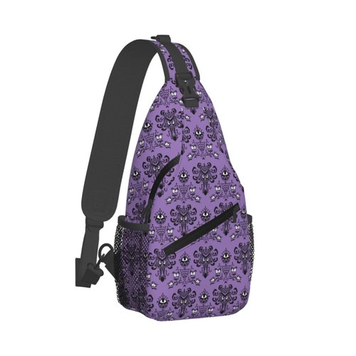 Haunted the Mansion Small Crossbody Backpack Sling Bag for Men Women Mini One Shoulder Chest Bags Gym Sport Travel Hiking Daypack