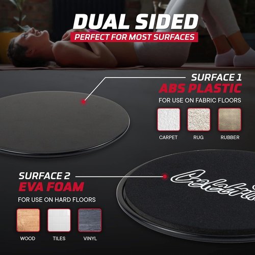 Celebrita Pair of Gliding Discs Core Sliders Ab, Back, Hip, and Leg Exercise Gear for Gym, Home, Yoga, Pilates | Strengthen Abdomen, Burn Fat, Improve Balance