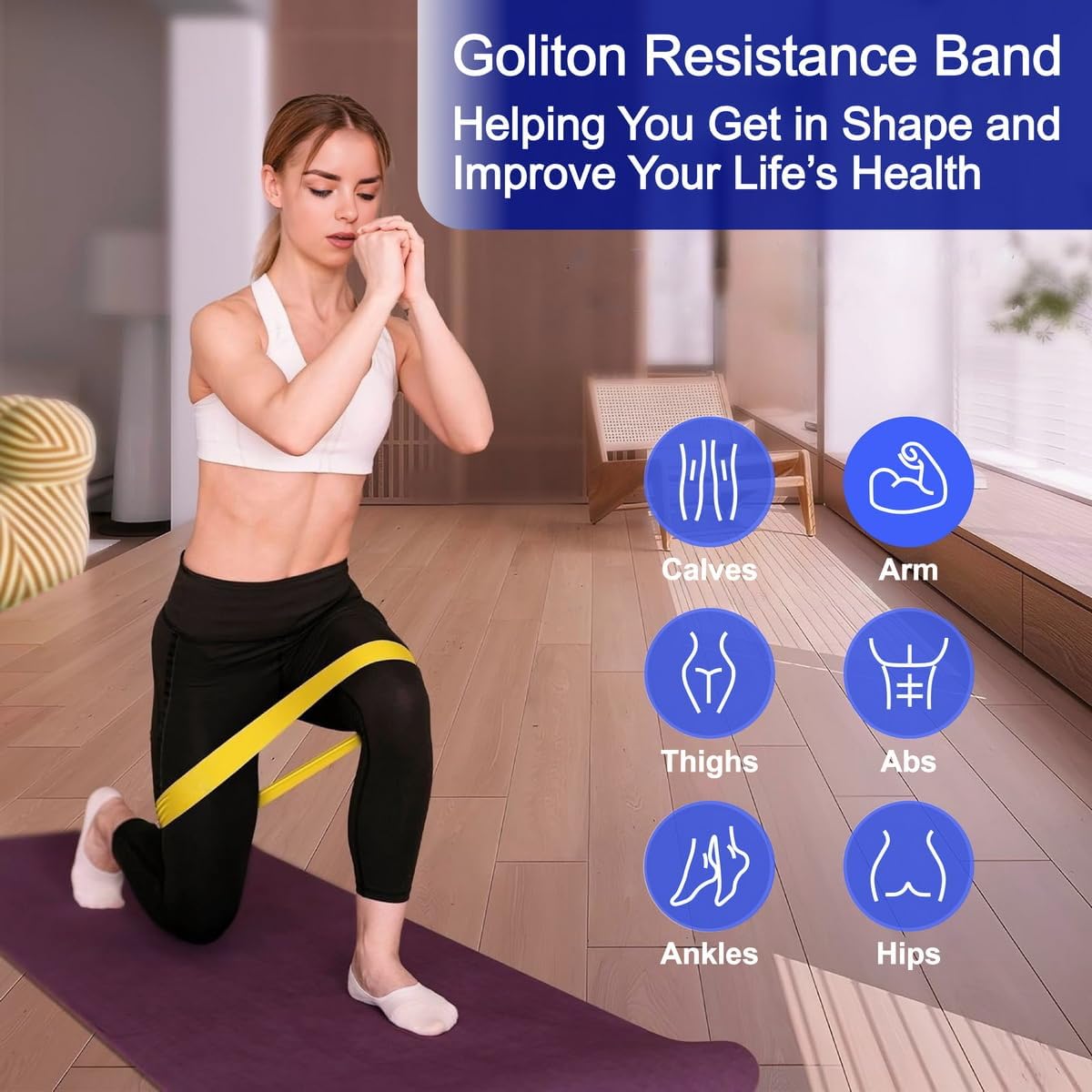 Resistance Loop Exercise Bands for Home Fitness & Strength Training - Elastic Workout Bands for All Ages