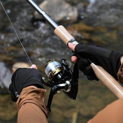 2PCS Fishing Pole Combo,Carbon Fiber Fishing Pole ，12 +1 Shielded Bearings Stainless Steel BB Spinning Reels Fishing Carrier Bag for Travel Saltwater Freshwater (6.9FT)