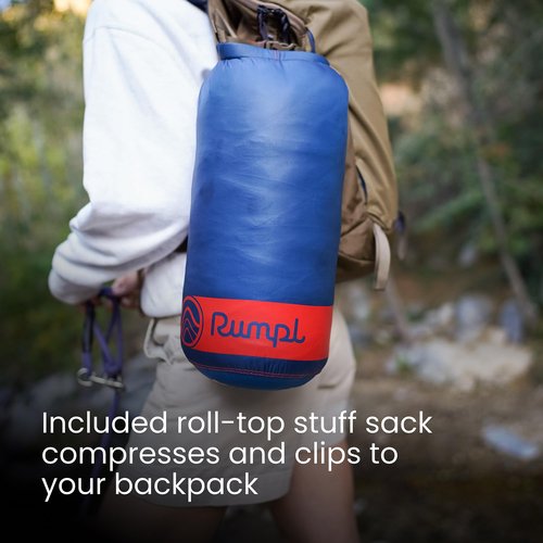 Rumpl Original Puffy Blanket - Warm, Water-Resistant Camping Blanket with 100% Recycled Synthetic Insulation, 52"x75", Original Puffy V2, Alpenglow
