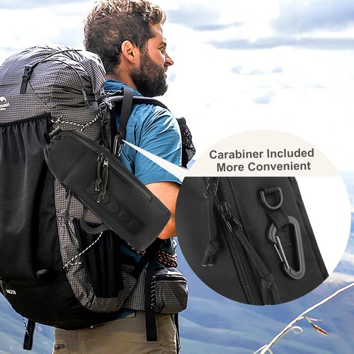 Bagenerous Gym Magnetic Water Bottle Holder with Adjustable Shoulder Strap and Phone Pocket,Holds 30/40oz Bottle Sleeve with Handle/Handleless,7 Card Pockets,Black