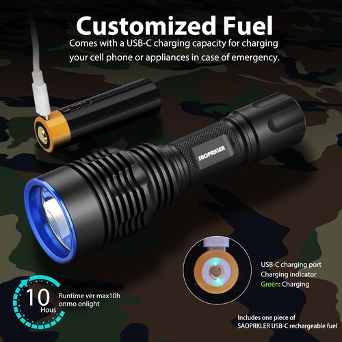 SAOPRKLER Stalker-Z2 Green Light for Hunting Flashlight Predator Light Kit,Spotlight Torch for Hog Hunting Accessories,Boar,Coyote Hunt Gear,Hunter Gift for Mens