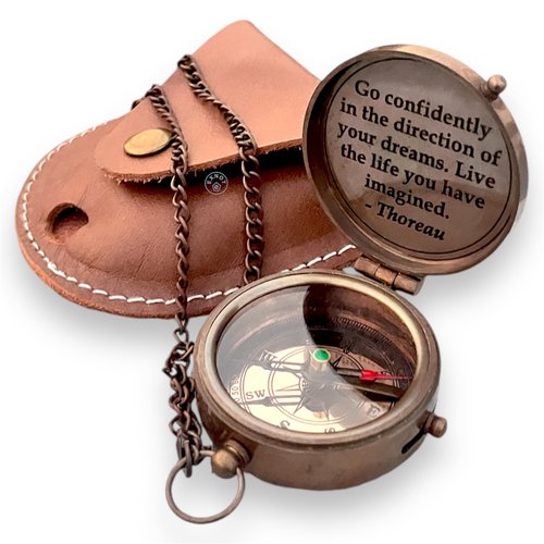 Engraved Inspirational Necklace - 'Go Confidently in The Direction of Your Dreams. Live The Life You Have Imagined.' - Meaningful Gift for Women and Men
