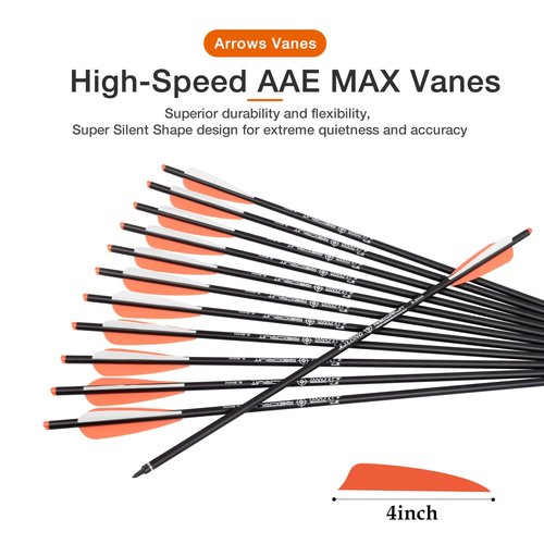 YLS Crossbow Bolts 20 Inch Carbon with Hunting Broadheads 6 Pack Crossbow Arrows for Hunting Outdoor Target Practice Orange