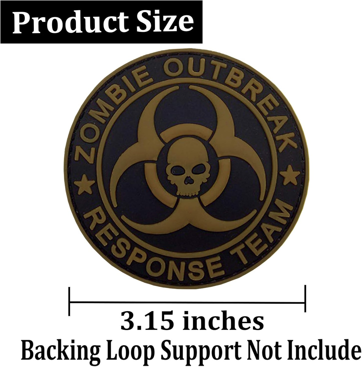 Zombie Outbreak Response Team Patch Biohazard Patches Embroidered Applique Hook&Loop Patch Tactical Patch(Black+Green)