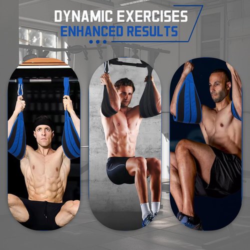 Hanging Ab Straps For Pull Up Bar, Exercise Equipment For Rip Resistant And Padded Arm Support For Ab Workout, Ab Sling Straps For Knee & Leg Raises, For Men And Women (Black)