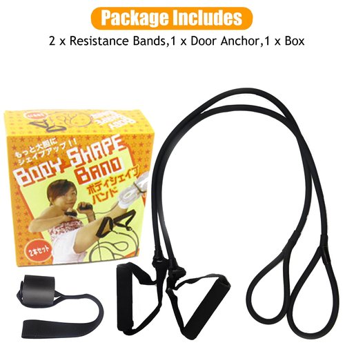 Resistance Band Set,Pull Up Exercise Bands with Door Anchors Compatible with Billy's Bootcamp Tae Bo,Weight Loss,Strength Home Workouts Training,Physical Therapy,Yoga,Pilates. (Black)