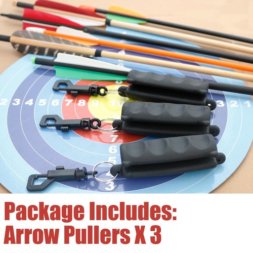 Luoyer 3 Pcs Archery Arrow Puller Rubber with Belt Clip Arrow Remover Gripper Crossbow Bolt Puller Tool Hand Saver for Removing Arrows