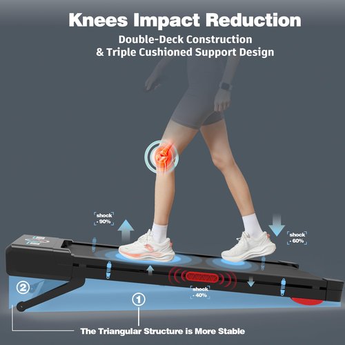 Walking Pad Treadmill with 12% 9-Level Auto Incline, 450 lbs Capacity RGB LED Screen, Bluetooth Speaker Under Desk Treadmill, Compact Treadmills for Home Hiking, Black