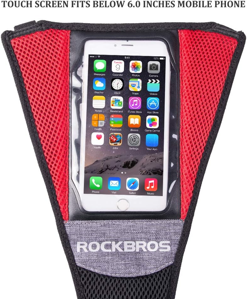Rock BROS Bike Sweat Guard Bicycle Trainer Sweat Net Bike Frame Sweat Guard with Phone Pouch for Indoor Cycling Training Compatible for 6.5" iPhone Xs 11 Pro Max Sunsamg S10 Note 9