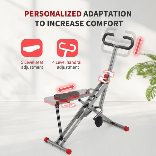 PASYOU Squat Machine for Women, Deep Squat Machine for Glutes & Ab, Foldable Row and Ride Machine Adjustable Resistance Squat Rowing Machine for Home Leg Trainer